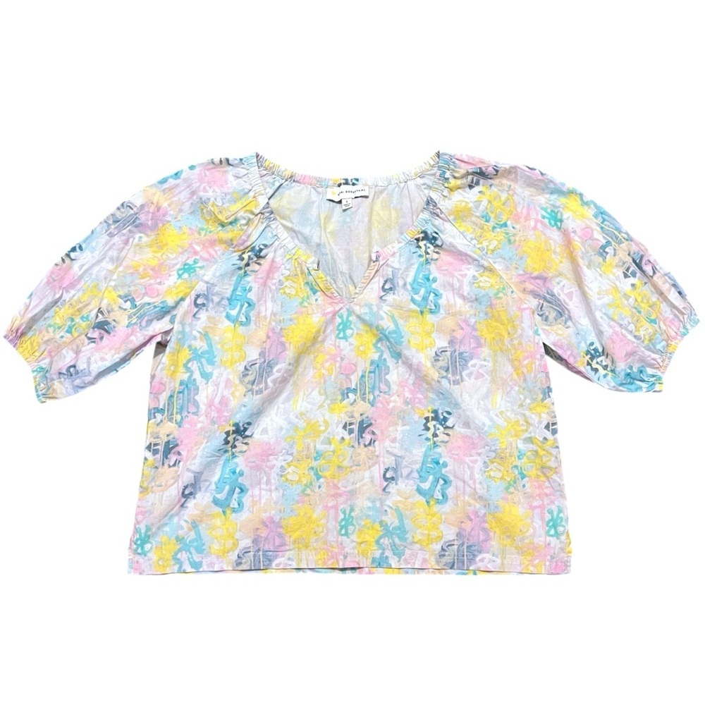 Kerri Rosenthal Colorful Art To Wear Blouse